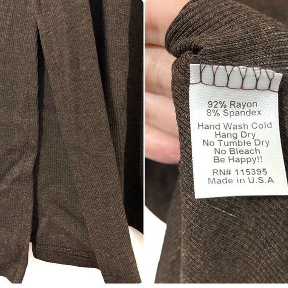 Fighting Eel ✨ FE BASICS • Hawaii • XS • Women’s Brown Ribbed Sleeveless Dress - Picture 3 of 3